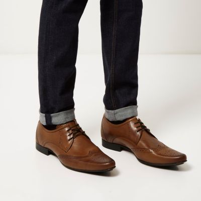 Brown leather brogues